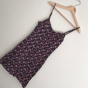 Black Pink Floral Skater Dress